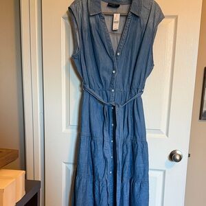 Lane Bryant Blue Button-Down Maxi Dress